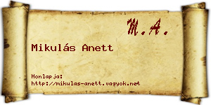 Mikulás Anett névjegykártya