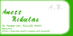 anett mikulas business card
